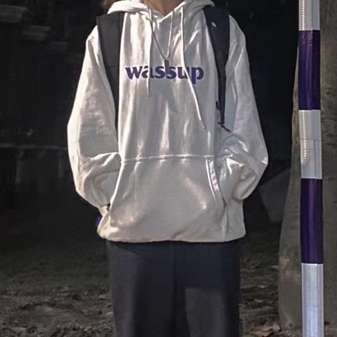 Áo Hoodie Tay Dài Form Rộng Họa Tiết In Theo Phong Cách Preppy