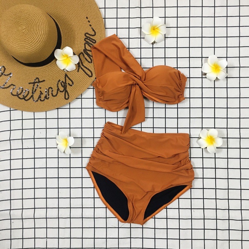 Bikini 2 mảnh, đồ bơi lưng cao, áo gọng nâng ngực lệch vai 2020 | BigBuy360 - bigbuy360.vn