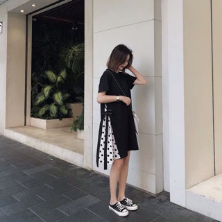 Váy phối dây nơ eo