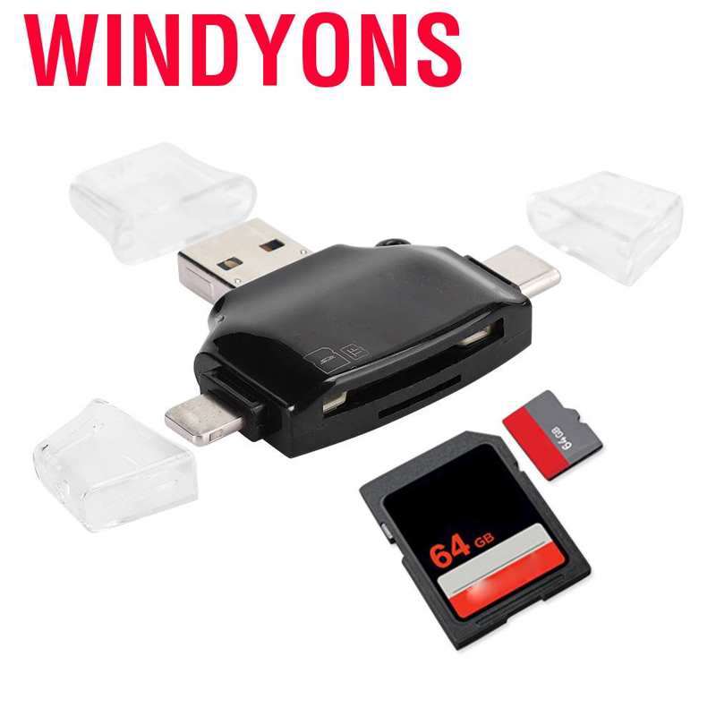 Đầu Đọc Thẻ Nhớ Otg Windyons Usb-c / Micro Usb / Usb - A Dành Cho Linux2.4.x