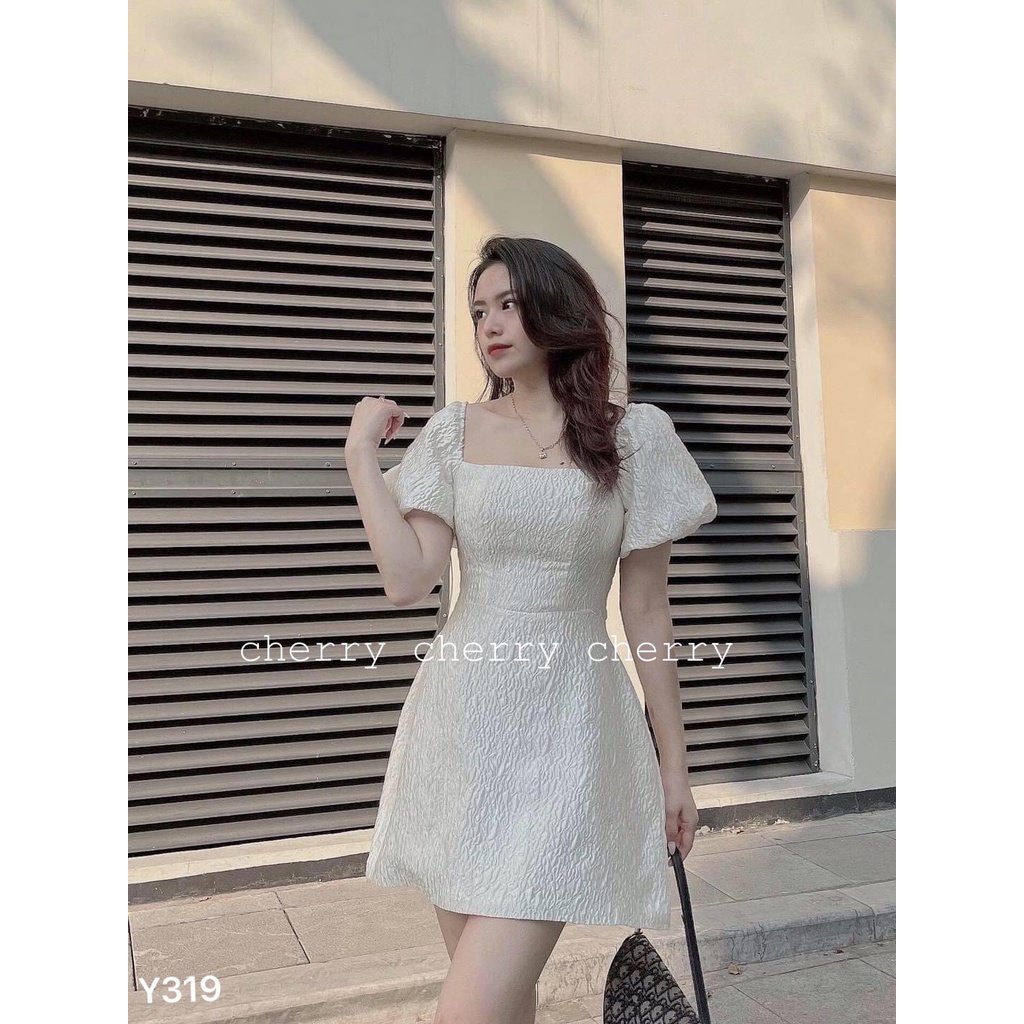 Váy xốp trễ vai Y