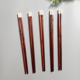 Đũa gỗ trắc đỏ đầu vuông khảm ốc trắng 25cm cao cấp, an toàn sức khỏe, đũa decor trang trí của vitrapro