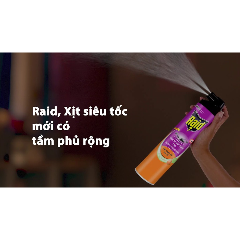 Thông tin Bình xịt côn trùng Raid hương Cam chanh chai 600ml