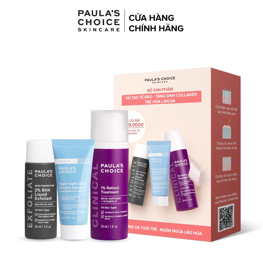 Bộ Sản Phẩm Tái Tạo Tế Bào Tăng Sinh Collagen Trẻ Hóa Làn Da Paula's Choice 8010-7767-2016