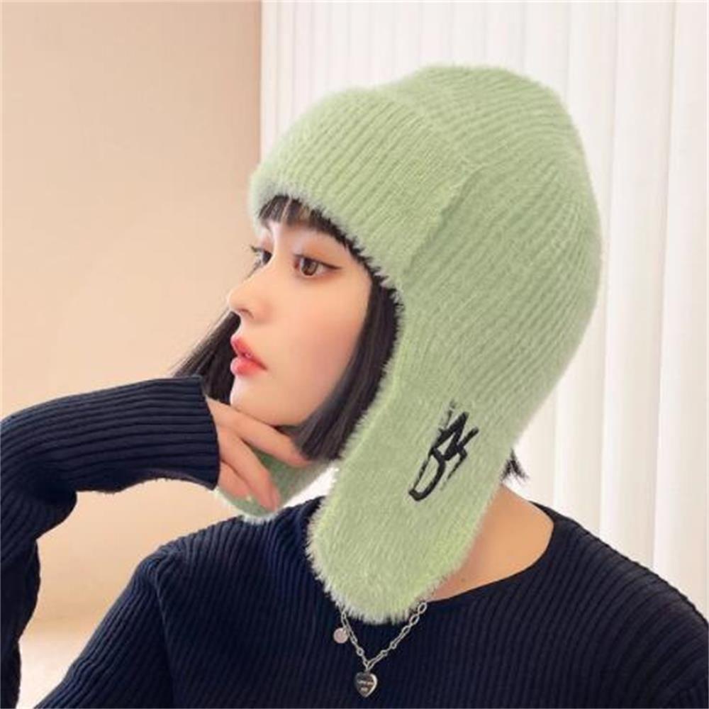 Xiantin Mũ Len Dệt Kim Phối Nhung Ấm Áp Thời Trang Thu Đông