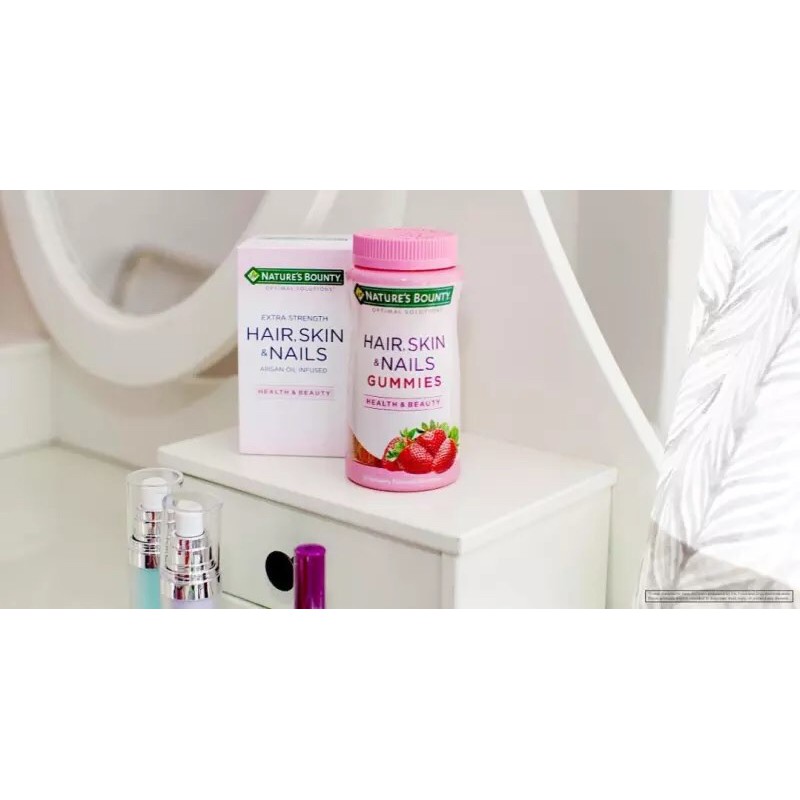 Kẹo Dẻo Hair Skin & Nails Gummies with Biotin Đẹp Da Tóc Móng (Hàng Mỹ) | Thế Giới Skin Care