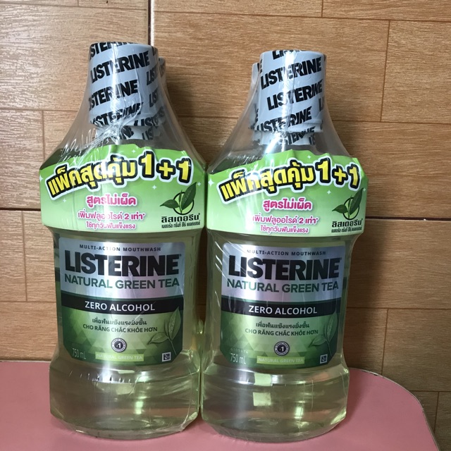 Combo 2 Nước Súc Miệng Trà Xanh Listerine Natural Green Tea 750ml-Thái Lan