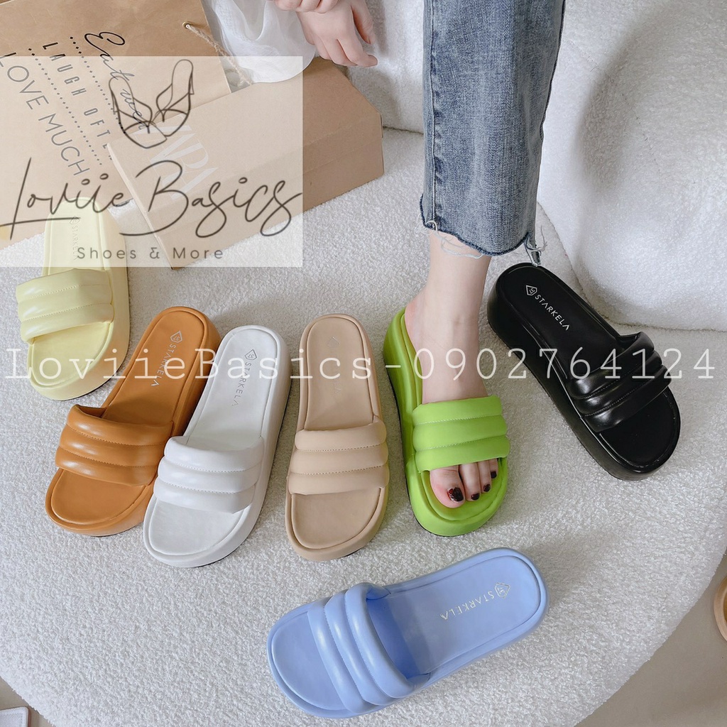 DÉP XUỒNG LOVIIE BASICS - DÉP NỮ THỜI TRANG PHONG CÁCH HIỆN ĐẠI QUAI NGANG MAY CHỈ ĐẾ BẰNG D220857