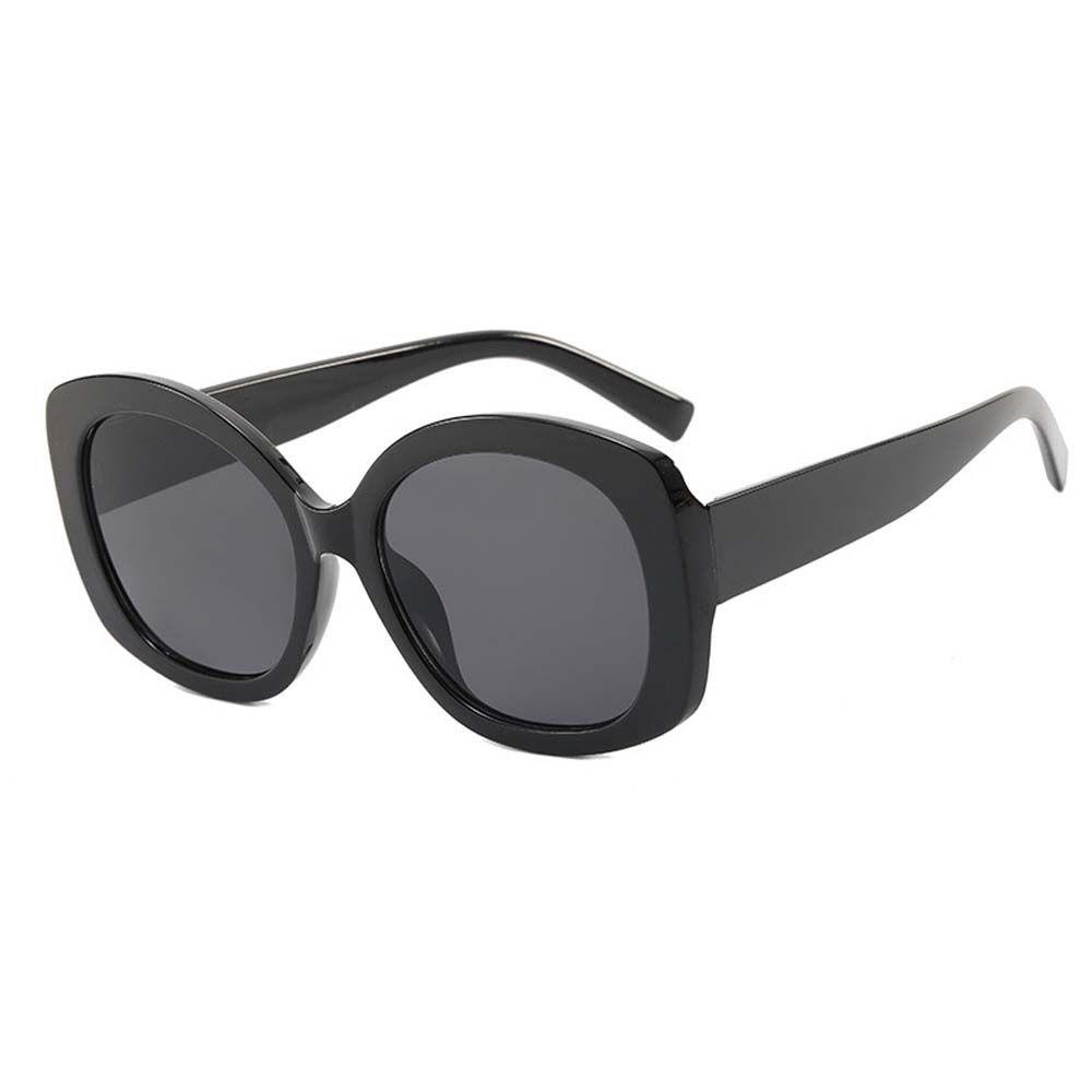 JARRED Kính Mát Gọng Tròn Lớn Chống Tia UV Họa Tiết Da Báo Phong Cách Hàn Quốc