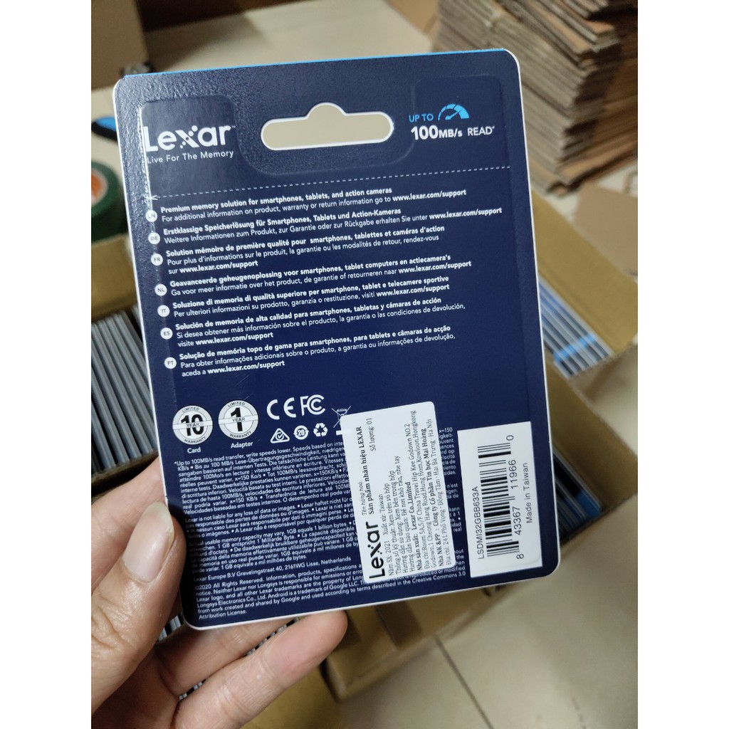 [Mã ELFLASH3 hoàn 10K xu đơn 20K] Thẻ nhớ Lexar 32Gb MicroSDHC UHS-I Class 10 U1 100MB/s | BigBuy360 - bigbuy360.vn