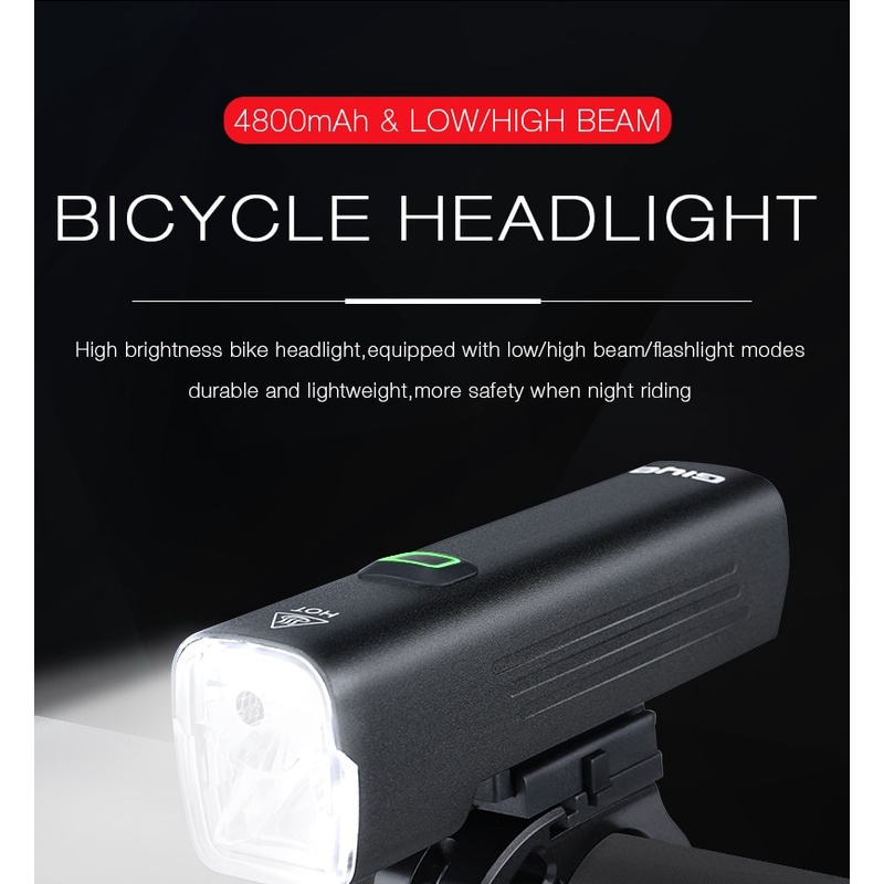 Đèn Pha Led Giyo 4800 Mah Mtb Bằng Nhôm Siêu Nhẹ Chống Thấm Nước Kèm Sạc Usb Tiện Dụng Cho Xe Đạp