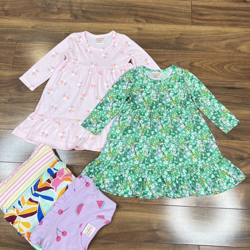 váy dài tay 3 tầng bé gái cotton (10-20kg)