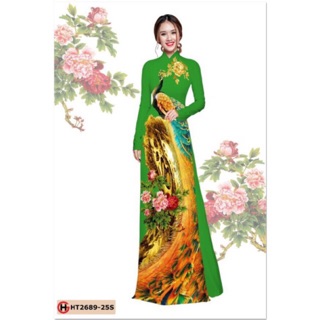 Vải in con công GH