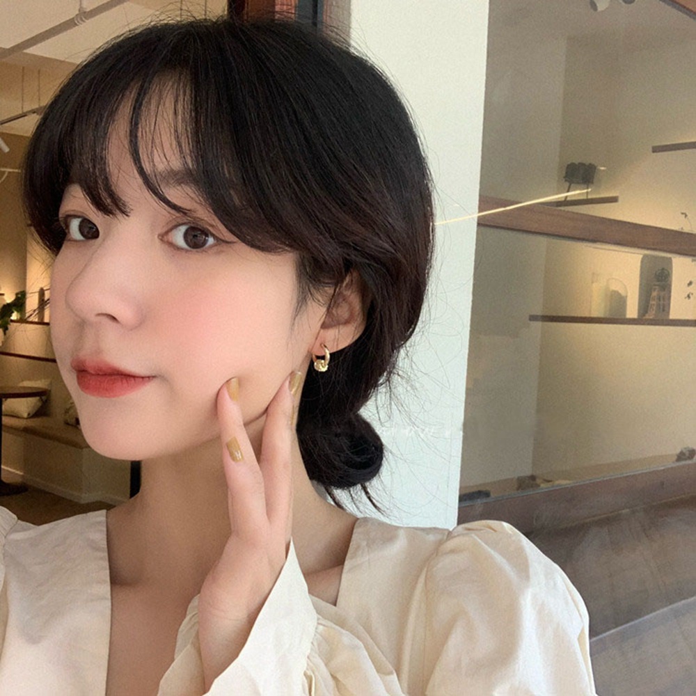 Hoa tai khoen tròn bằng hợp kim mạ phong cách cổ điển sành điệu cho nữ