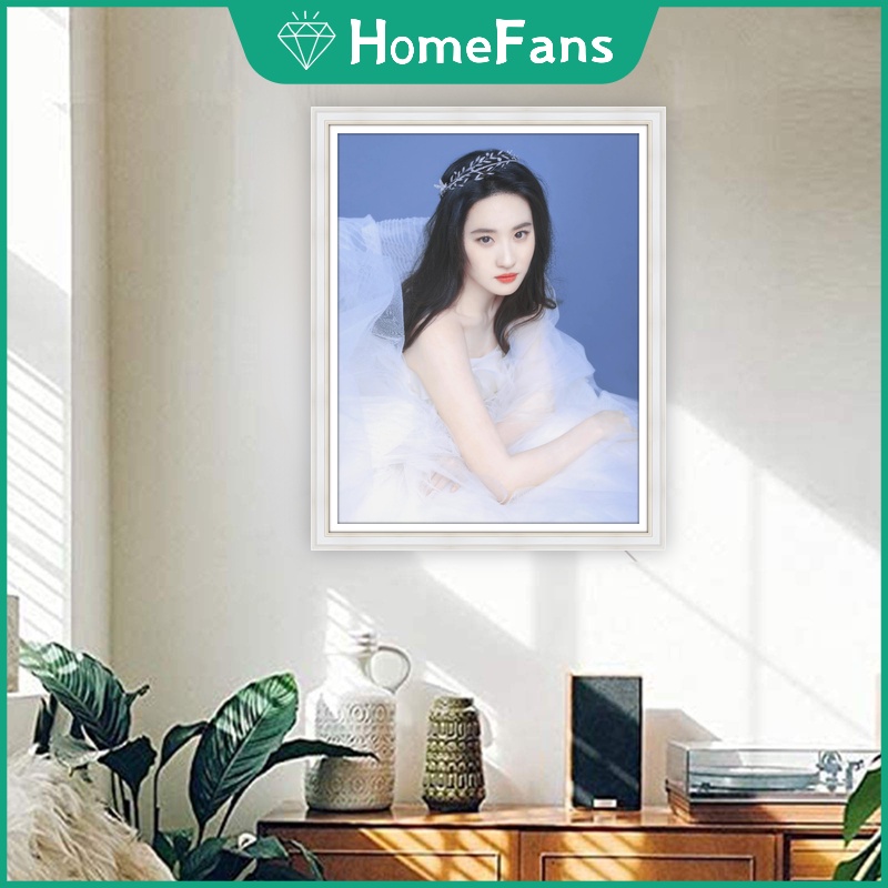 【HF】 Liu Yifei Tranh kim cương tự làm 5D Nữ diễn viên Crystal Liu Thích hợp cho trang trí nội thất Tường nghệ thuật 40x50cm