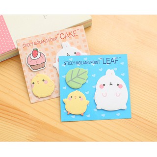 Set giấy nhớ, giấy note molang 3 chi tiết