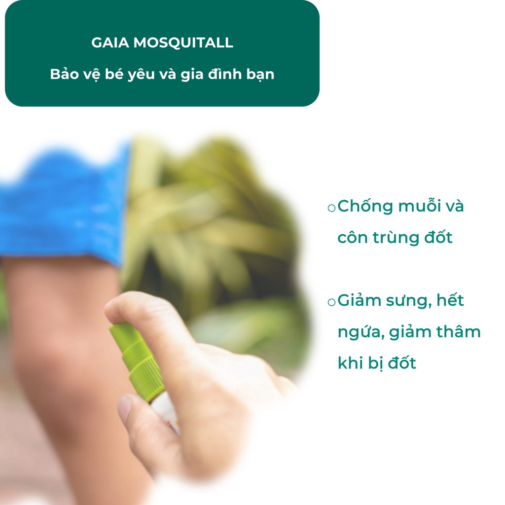 Dầu Đuổi Muỗi Bảo Vệ Bé Yêu và Gia Đình Bạn Khỏi Muỗi, Côn Trùng GAIA MOSQUITALL PIZKIE 12ml