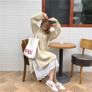 Váy len xẻ ulzzang