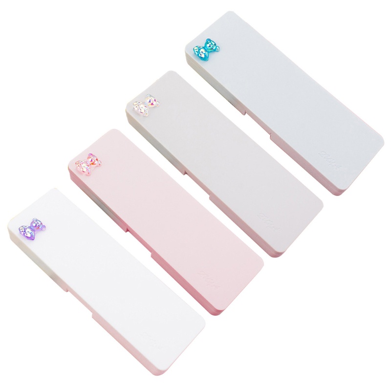 Hộp Đựng Bút Hình Chữ Nhật Chống Nước Màu Sắc Kẹo Ngọt Họa Tiết Gấu 3D Xinh Xắn