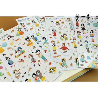 Bộ 6 tờ Sticker Cô bé Heeda