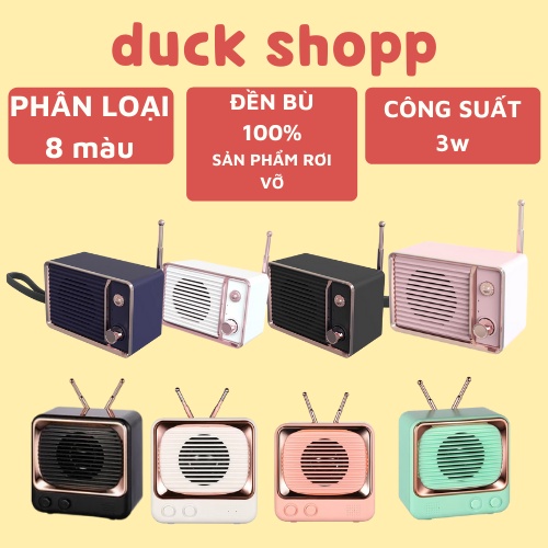 [Mã ELHACE giảm 4% đơn 300K] Loa Bluetooth DW02 + DW01 hình Tivi Retro nhỏ xinh dễ thương