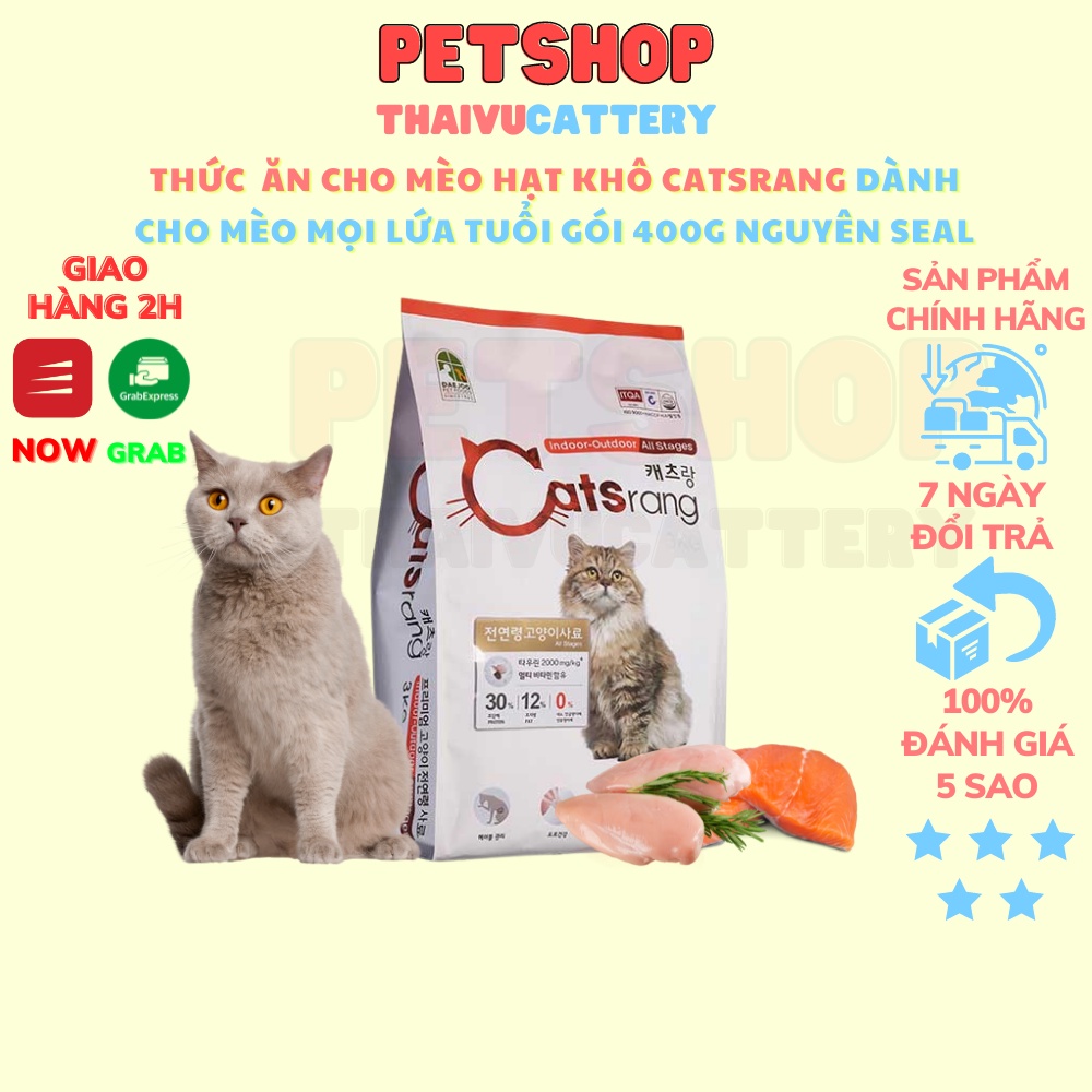 Thức ăn hạt cho mèo mọi lứa tuổi Catsrang 400gr - Thaivucattery