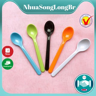 Combo 3  thìa nhựa nhiều màu ăn dặm cho bé Song Long 2750 an toàn,nhỏ xinh,tiện lợi_Buôn rẻ 01307