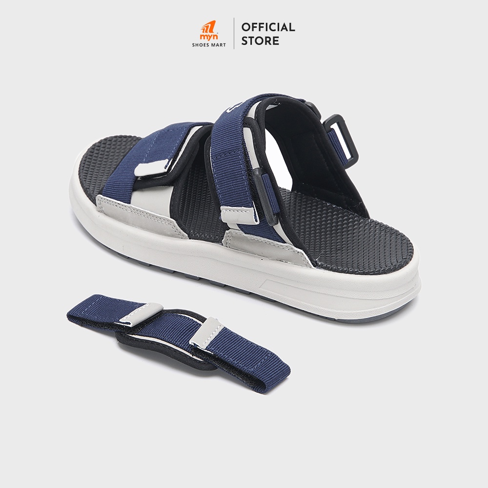 Giày Sandal Nam nữ 2 quai ZX 2822 Navy Grey bản to phối quai dán chéo quai sau tháo rời có đệm gót đế EVA phylon mới