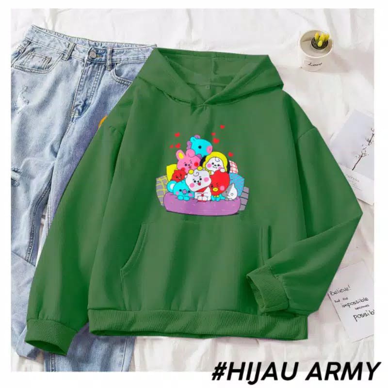 Áo Hoodie Họa Tiết Bt21 Xinh Xắn Dành Cho Nữ