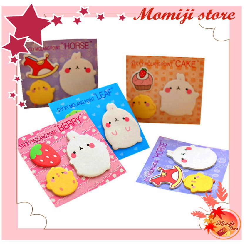 Giấy Note Sticky Molang GIÁ SỈ (Mẫu Molang + quả)