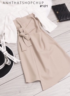 Đầm nude cột eo xinh ( kèm clip + ảnh thật)