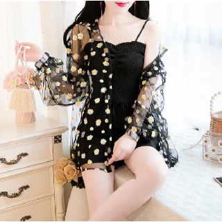 Sơ mi voan hoa cúc💥𝑭𝑹𝑬𝑬𝑺𝑯𝑰𝑷💥áo khoác mỏng_ly store