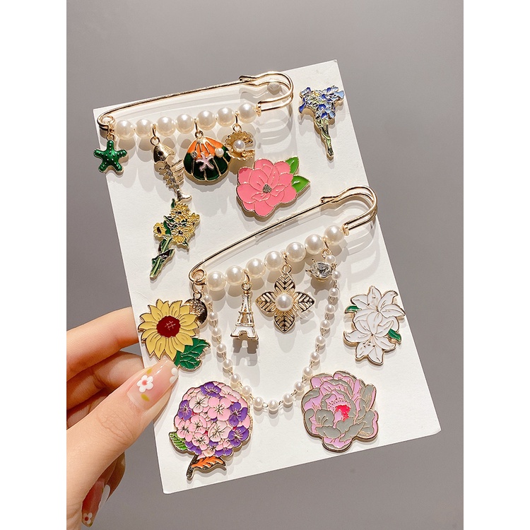 Ghim Cài Áo Đính Ngọc Trai Thiết Kế Dễ Thương Dành Cho Nữ