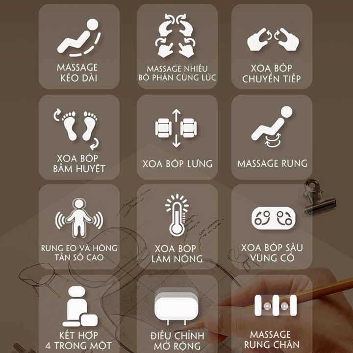 Ghế massage toàn thân 4D chườm ngải cứu công nghệ Nhật Bản