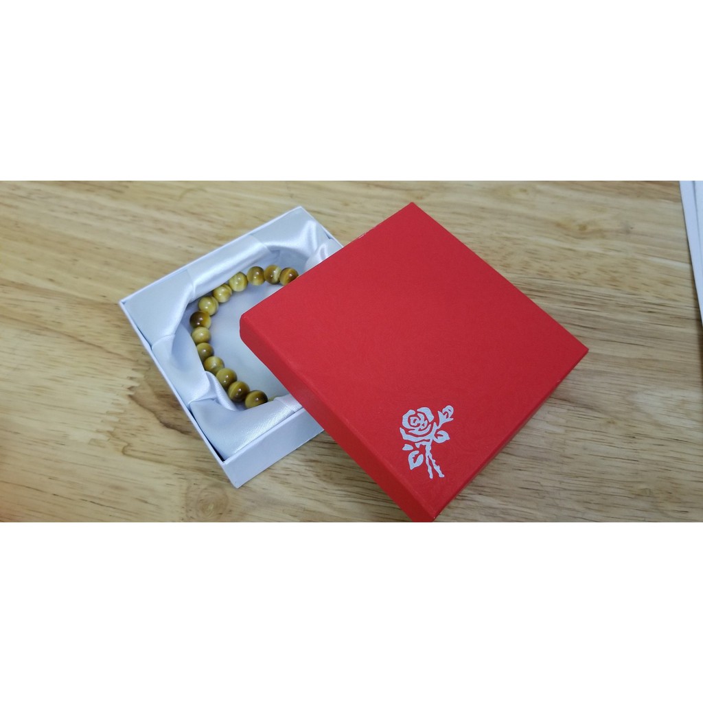 Giao siêu nhanh - Combo 10 hộp đỏ in hình hoa hồng đựng vòng tay đựng chuỗi đá phong thủy