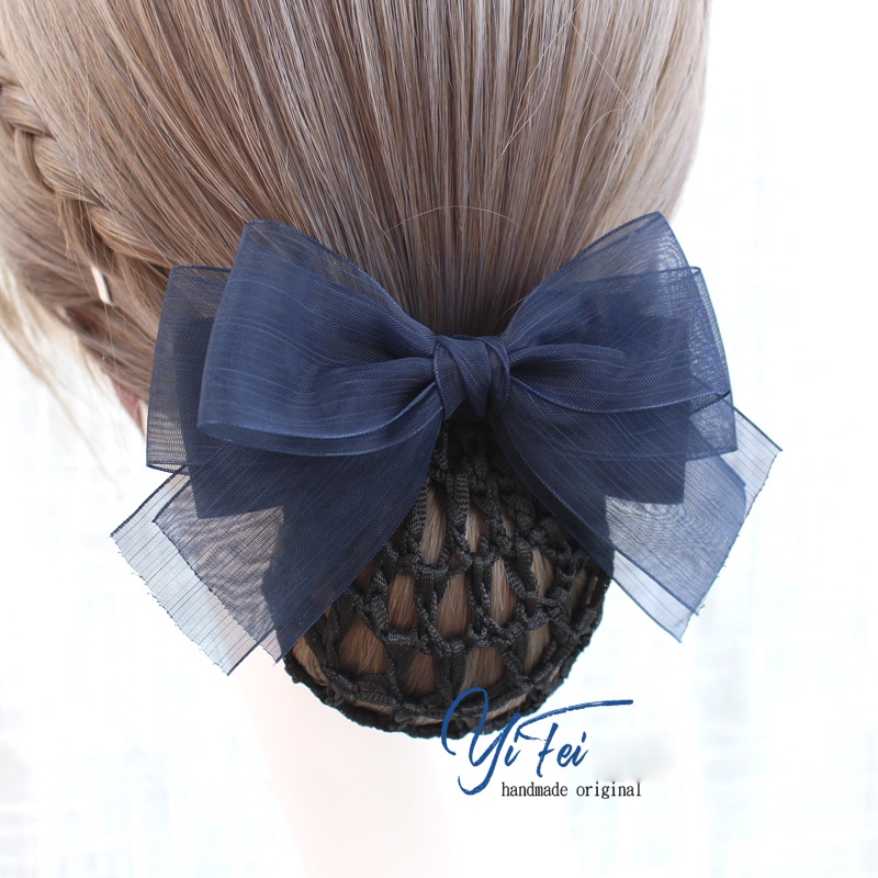 Kẹp Tóc Vải Lưới Lụa Họa Tiết Hoa Phong Cách Hàn Quốc Cho Nữ