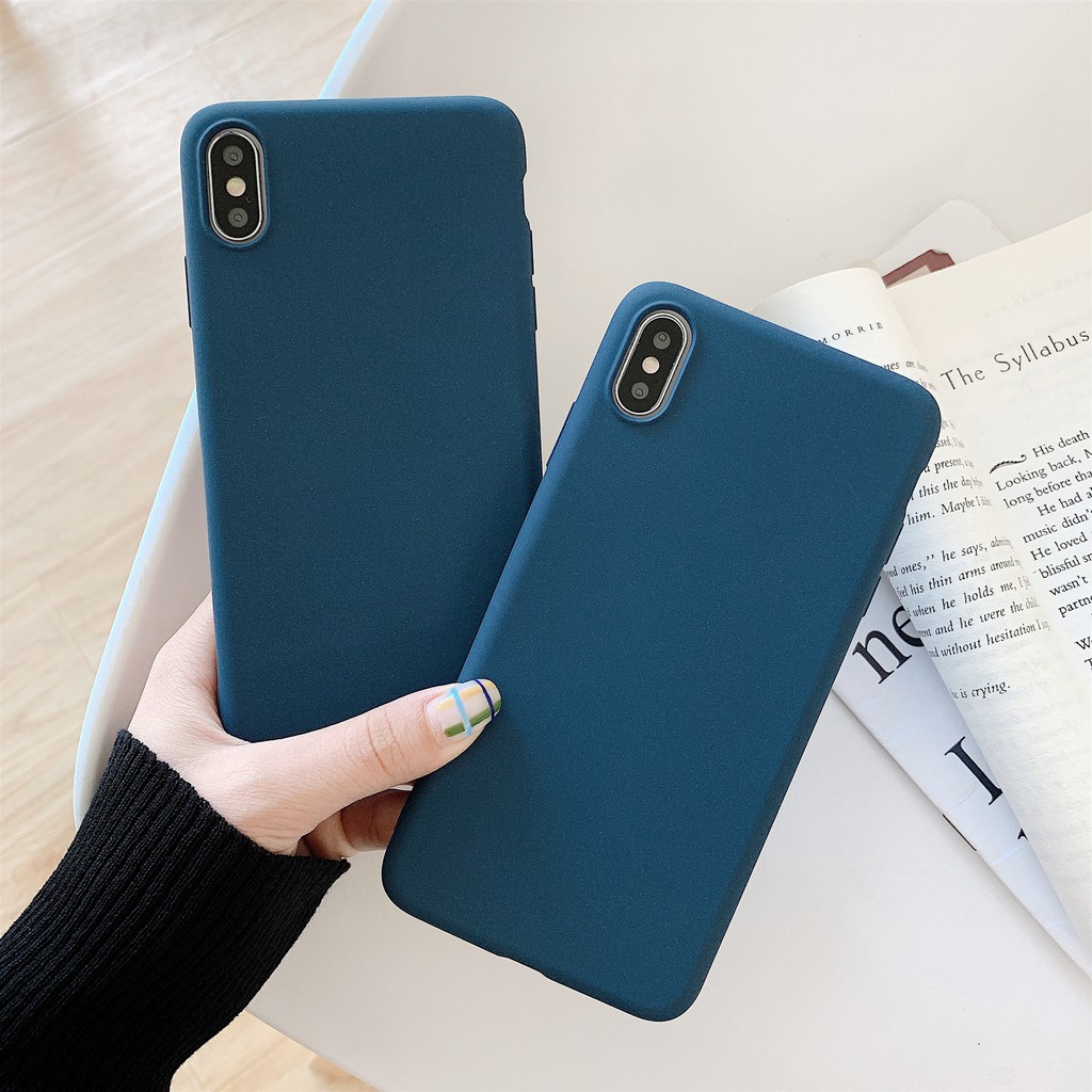 Ốp điện thoại màu xanh dương đậm thời thượng cho iPhone 12 Mini 11 Pro X XS MAX 6 7 8 Plus 5 5s SE