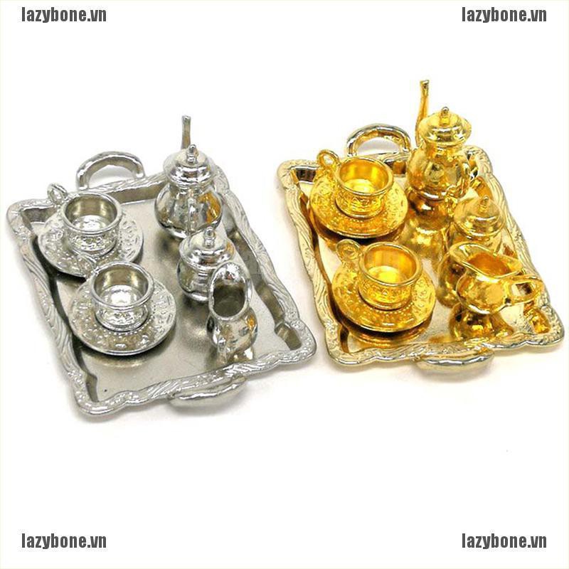 Bộ 10 Mô Hình Tách Trà Bằng Kim Loại Tỉ Lệ 1: 12 Dùng Trang Trí Nhà Búp Bê