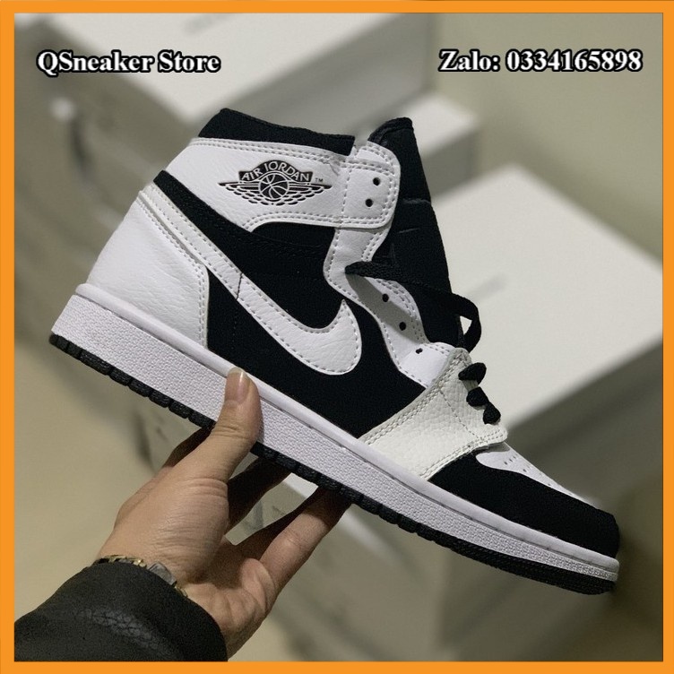 ✔️Giày Jordan 1 Mid Trắng Đen Black White Fullbox✔️