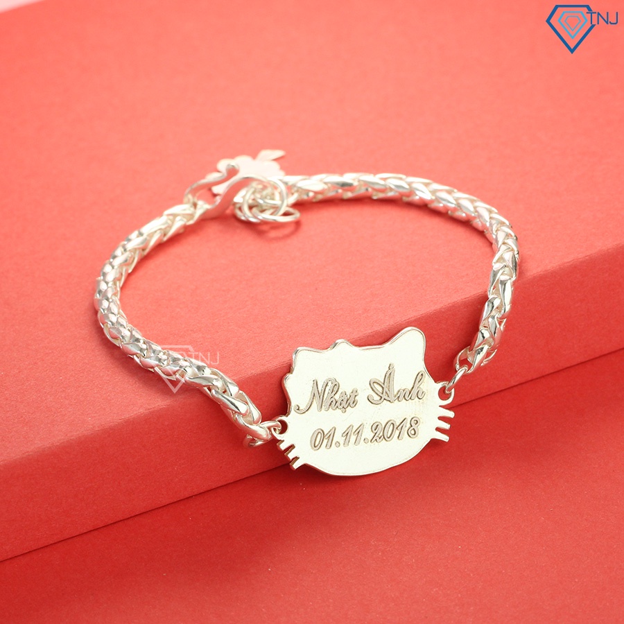Lắc tay cho bé gái khắc tên hình Hello Kitty LTT0035 Trang Sức TNJ