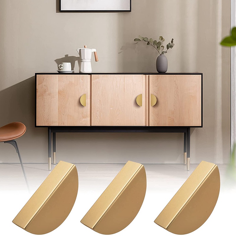 Set 8 Tay Nắm Ngăn Kéo Tủ Màu Vàng Champagne 2.5 Inch Phong Cách Hiện Đại