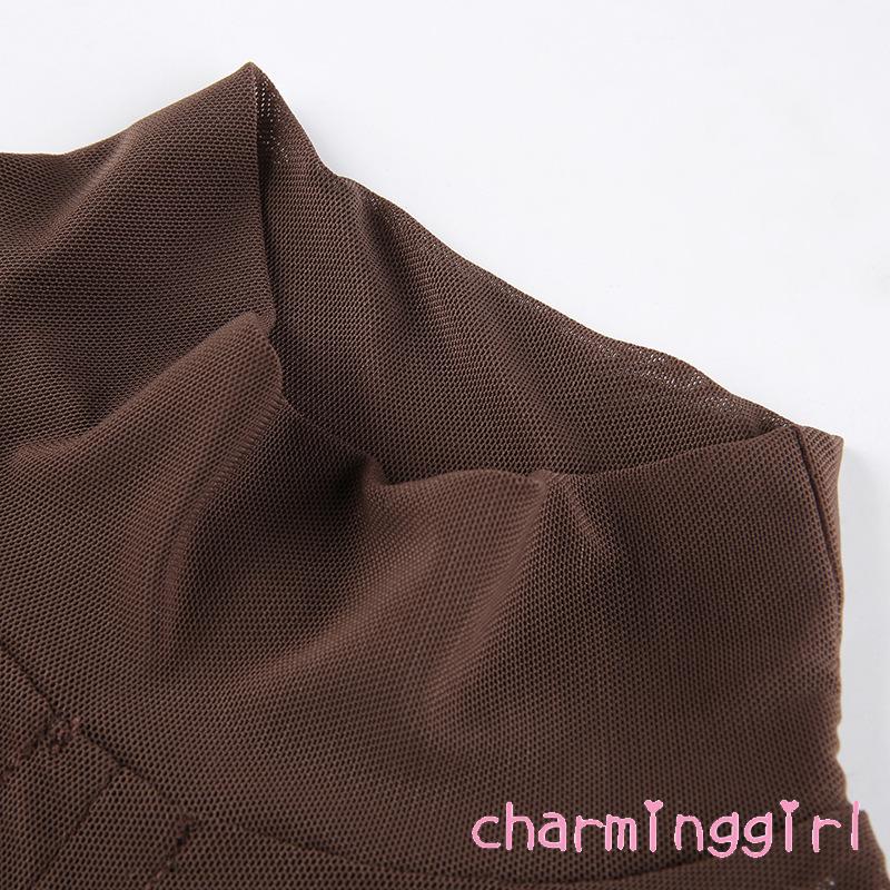 Áo thun xuyên thấu tay dài cực quyến rũ cho nữ