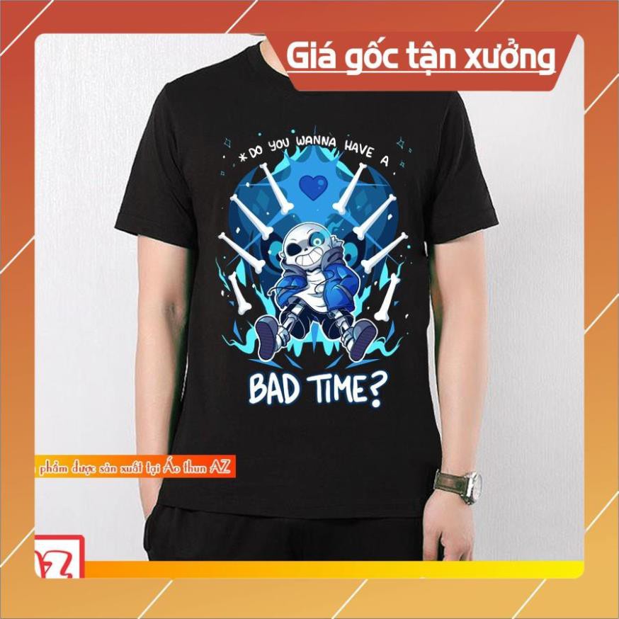 [HOT] Áo thun game Undertale Sans chibi bad time màu đen - Có size trẻ em