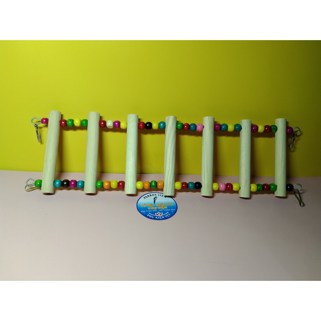 CẦU THANG GỖ NHIỀU MÀU SẮC CHO CHIM, VẸT, YẾN PHỤNG