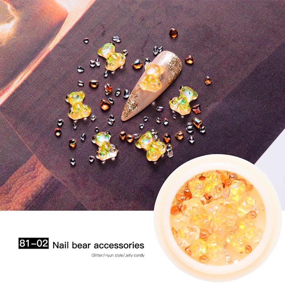 Phụ Kiện Nail - 2 Charm Gấu 3D Trang Trí Móng