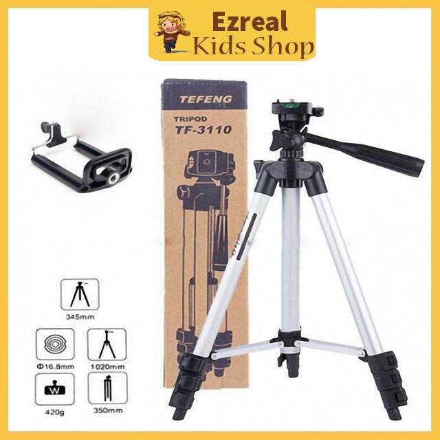 Gậy Tripod 3 Chân TF 3110 Chuyên Chụp Hình LiveStream + Kẹp Điện Thoại