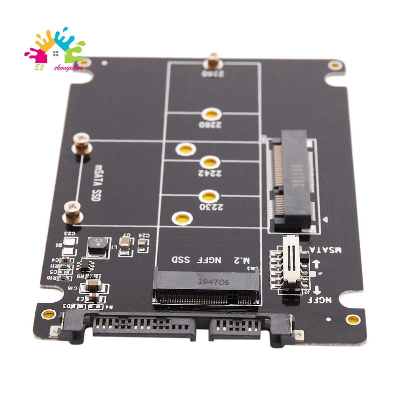 Thẻ Chuyển Đổi Pci-E Or Msata Ssd Sang Sata Iii 2230 / 2242 / 2260 / 22x80 M2 2 Trong 1