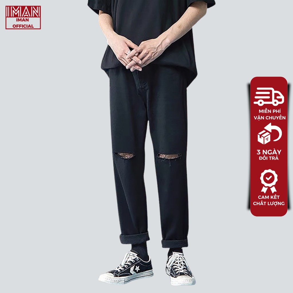 Quần jean baggy nam ống rộng IMAN ,Quần bò nam ống rộng hottrend 2023
