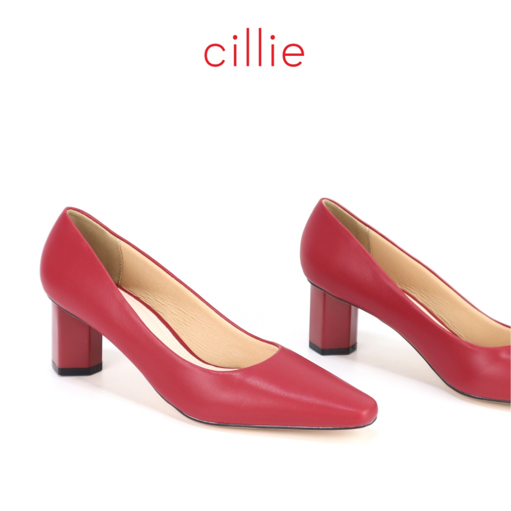 Giày cao gót nữ cao cấp chuẩn xuất Nhật gót trụ cao 5cm mũi vuông nhẹ thanh lịch nơi công sở Cillie 1042