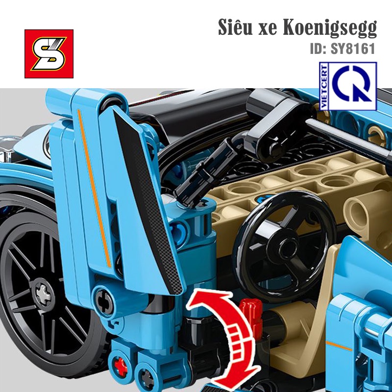 Đồ Chơi Lắp Ráp Cho Bé Trai Kéo Cót  Siêu xe Koenigsegg - SY BLOCK SY8161) - 527 chi tiết